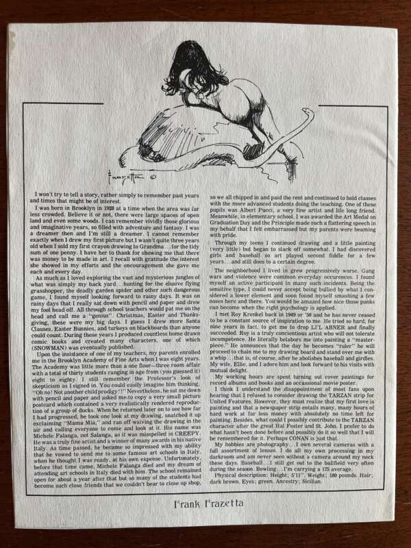 Frank Frazetta 8.5” x 11” Glossy prints from 1975's “Sparkle of Quicksilver” (8 pieces) - Image 6