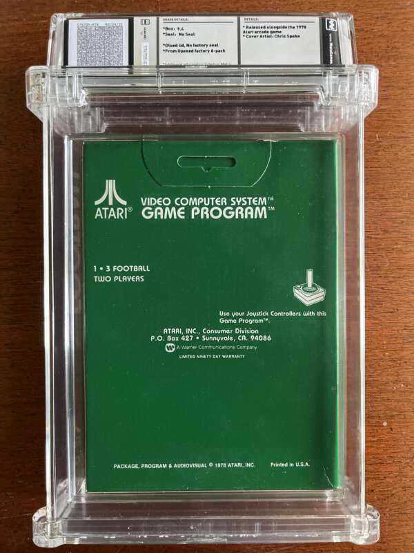 Football Video Game, Atari 2600, 1978 - Image 3