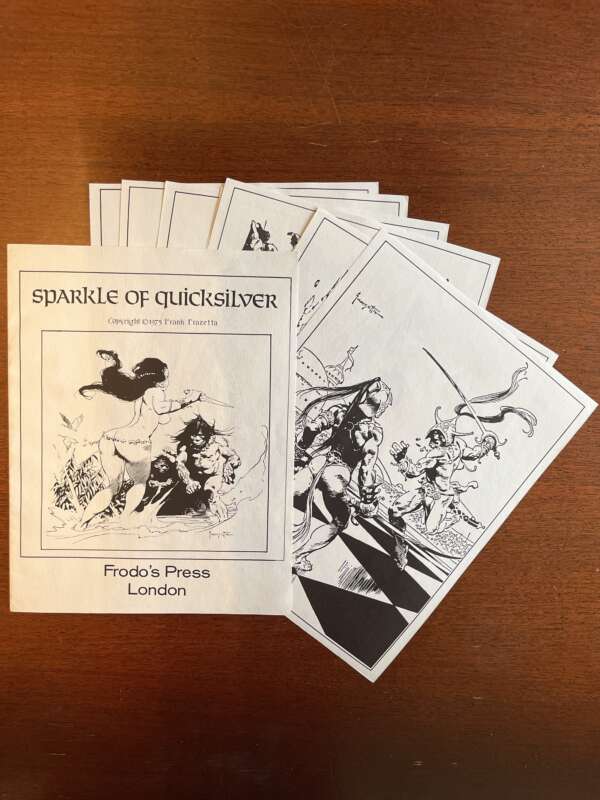 Frank Frazetta 8.5” x 11” Glossy prints from 1975's “Sparkle of Quicksilver” (8 pieces) - Image 4