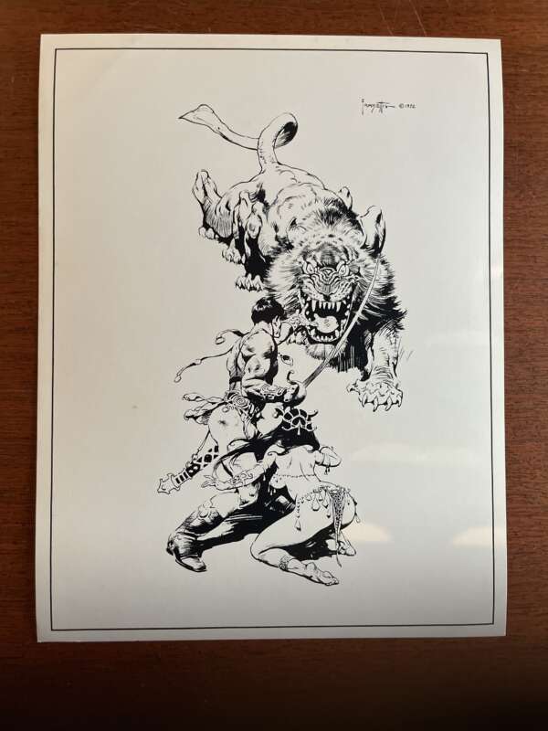 Frank Frazetta 8.5” x 11” Glossy prints from 1974’s “Fantasy” set (5 pieces) - Image 5