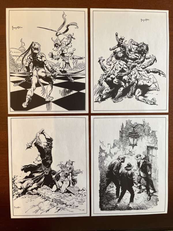 Frank Frazetta 8.5” x 11” Glossy prints from 1975's “Sparkle of Quicksilver” (8 pieces) - Image 3