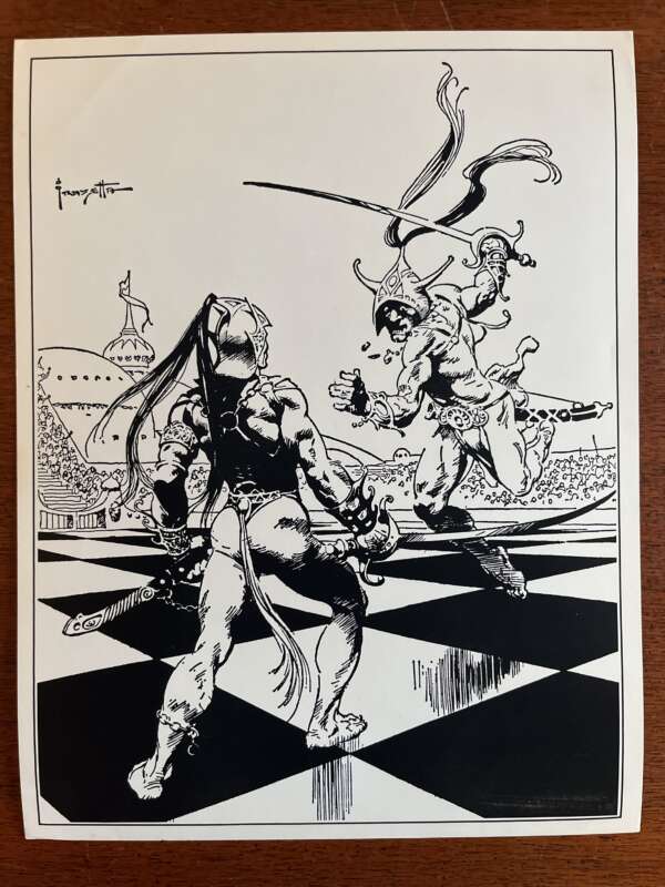 Frank Frazetta 8.5” x 11” Glossy prints from 1974’s “Fantasy” set (5 pieces) - Image 3