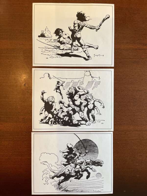 Frank Frazetta 8.5” x 11” Glossy prints from 1975's “Sparkle of Quicksilver” (8 pieces) - Image 2