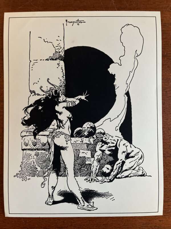Frank Frazetta 8.5” x 11” Glossy prints from 1974’s “Fantasy” set (5 pieces) - Image 4